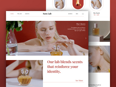 Sens Lab - Perfume Landing Page elegance fragrance fragrance web design graphic design landing page perfume perfume landing page perfume web design scents ui uiux user interface web design website