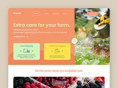 Bloom - Agriculture E-Commerce Landing Page agricultural agriculture agriculture e commerce agriculture shop web design agriculture website e commerce e commerce landing page graphic design landing page ui uiux user interface website