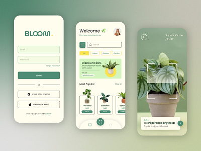 Bloom - Plant Shop Apps app apps bloom design graphic design greens nature plant plant app plant shop plant shop app plant shop mobile app shop ui uiux user interface