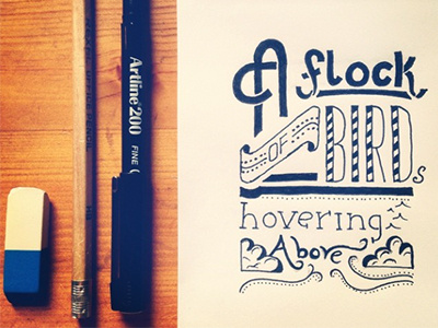 A flock of birds coldplay design typography