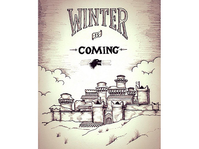 "Winter is Coming" design doodle drawing game of thrones got sketch typography