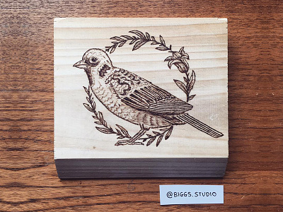 The Sparrow bird dotwork illustration leaves nature pyrography sparrow wildlife woodburning
