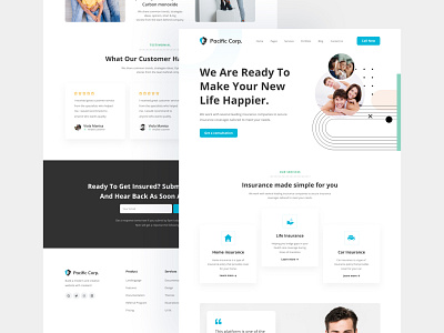 Pacific Corp. - Insurance Landing Page 2022 bank landing page bank website booking website creative website design dribbble best shot financial website landing page design trendy design ui ui design uiux design ux ux design web design website design