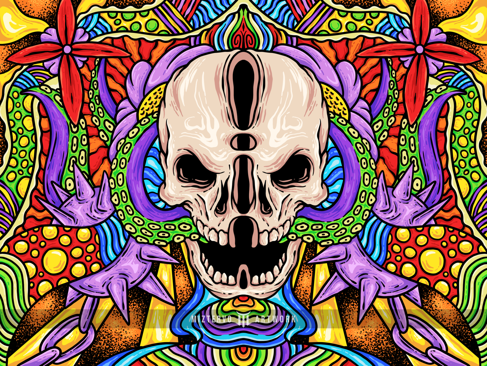 Psychedelic Skull by Miztervo on Dribbble