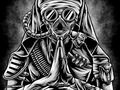 APOCALYPSE apocalypse band desert design fiction illustration mask post pray skull survival survivor t shirt