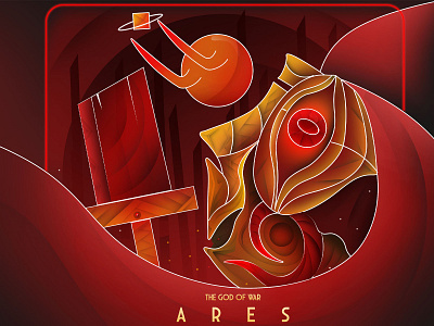 Ares 2dart art artwork card dark design godofwar graphic design illustration landing red ui war