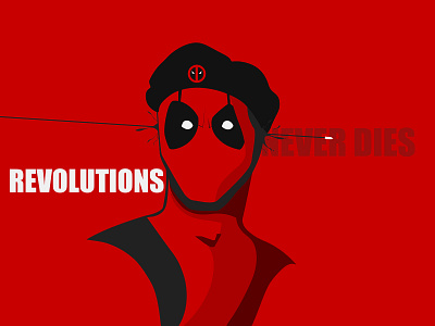 Revolutions Never Dies✊ 2dart art artwork character deadpool design flat graphic design illustration landing red revolution