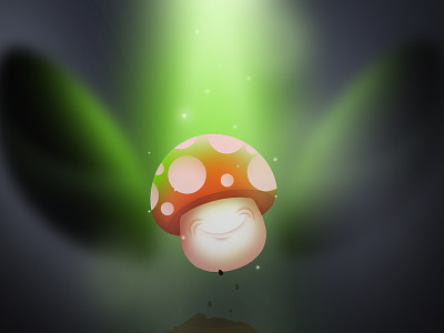Magic Mushroom 🍄 2dart art artwork branding character dark design graphic design illustration landing light magic mushroom red
