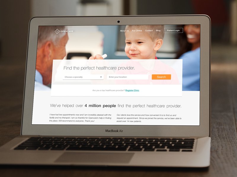 Opencare web brand ui health healthcare