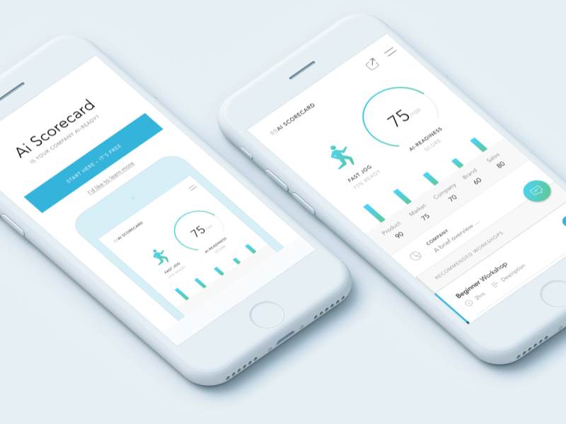 Blackbox AI Scorecard design web clean mobile flat white ui