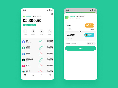 加密货币钱包- Mobile APP app design ui ux