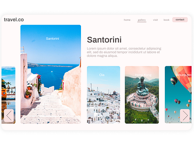 Travel web app carousel design design ux web