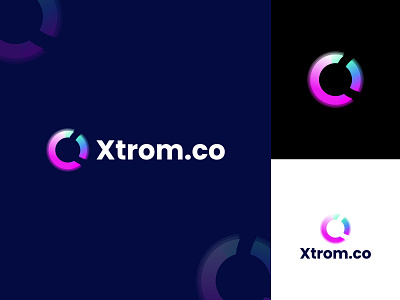Modern Xtrom abstract app and website logo design