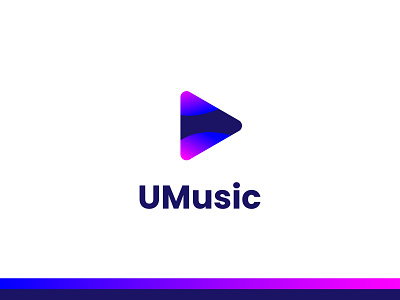 Umusic logo design Music App logo