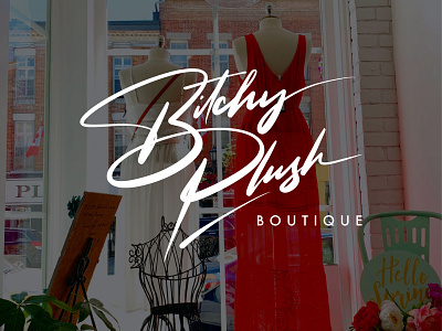 Bitchy Plus Calligraphy Signature Logo