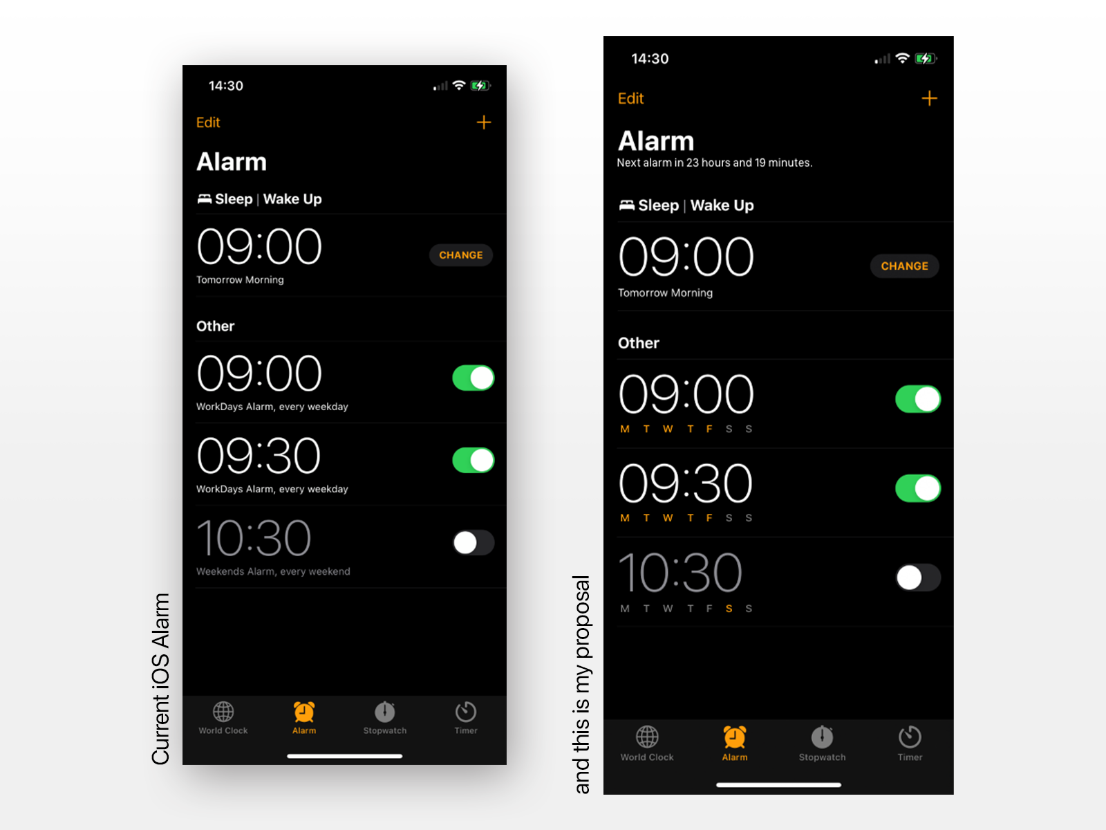 iOS Alarm tweak by Prentzas on Dribbble