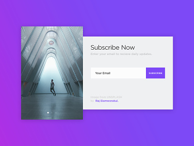 Daily UI Subscribe Now gradient images modal window newsletter photography ui ui ux design unsplash ux web design