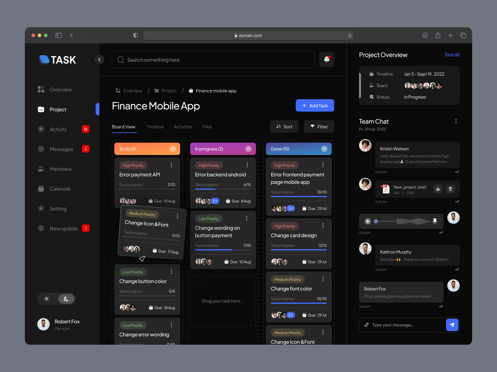 task assignment dashboard