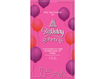 Birthday Invitation card design graphic design illustration vector