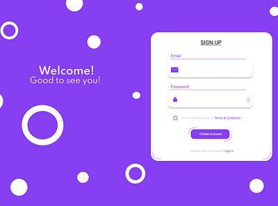 Daily UI Design Challenge! "Sign Up Page" design icon ui