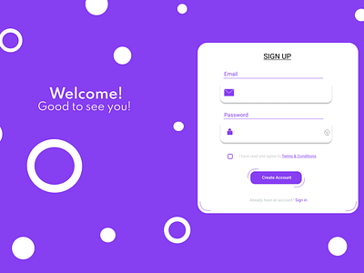 Daily UI Design Challenge! "Sign Up Page"