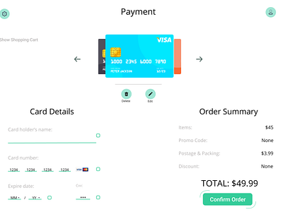 Daily UI Design Challenge! "Credit Card Checkout Page"