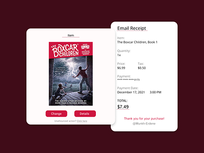 Daily UI Design Challenge "Email Receipt"