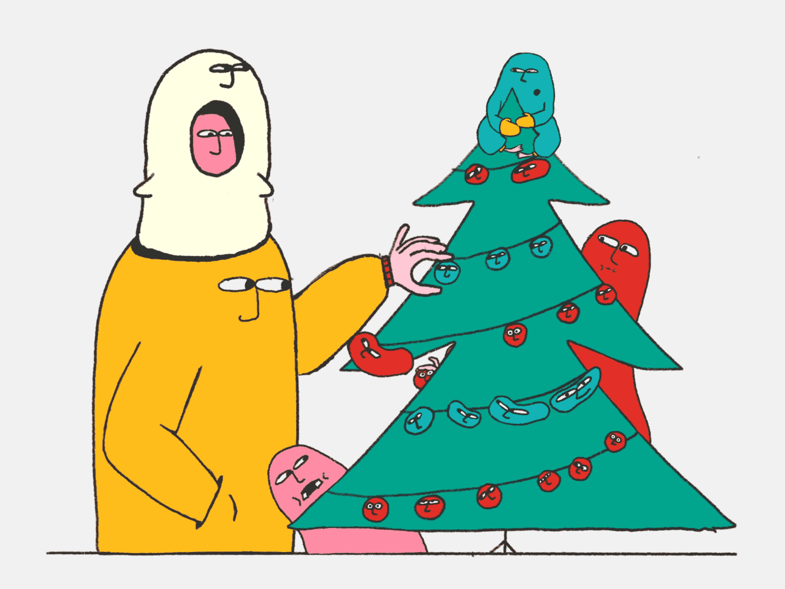 Happy holidays everyone! animated gif baubles gastaloop holidays procreate tree xmas