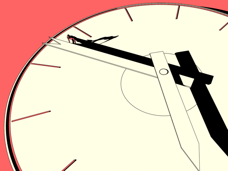 GastaLoop 051 animated gif animation c4d clock everydays mocap procrastination