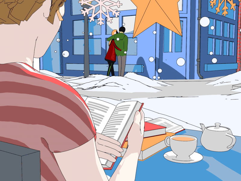 Financial Times - Winter Café animation café illustration snow winter