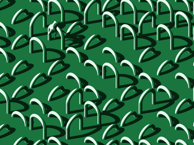 Stranded on a Pattern 08 abstract animated animation cinema4d flat gif green illustration lonely pattern tubes