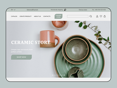 E-commerce web design for Ceramic store design e commerce figma pottery ui ux