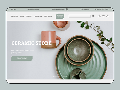 E-commerce web design for Ceramic store