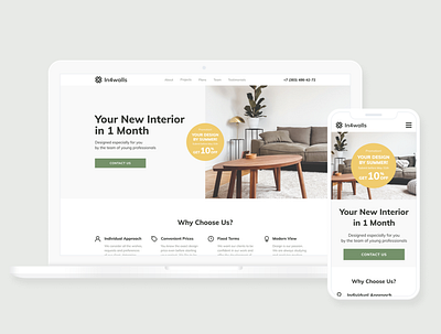 Interior Design Studio Landing Page architecture design illustration interior landing logo studio team ui ux