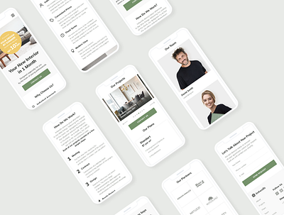 Interior Design Studio Landing Page architecture design illustration interior landing logo studio team ui ux