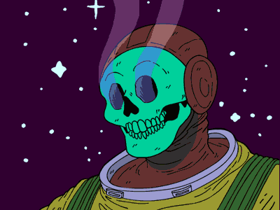 Dead Space Guy animation astronaut cosmonaut gif illustration skull space