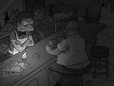 Seems Nobody Wants To Hang Out In A Dank Pit No More cartoon comics fan zine illustration moe moes tavern simpsons