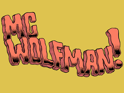 wolfman banner drawing illustration ink mc wolfman type typography