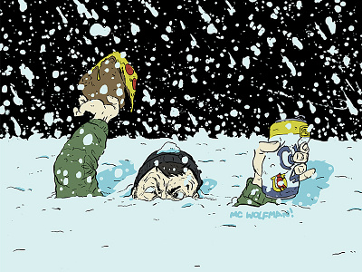 Snowpocalypse cartoon cartooning comics drawing editorial illustration low brow snow day snowpocalypse