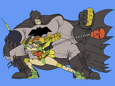BGC: Bat-man and Robin bad guys club cartoons comics drawing illustration inktober