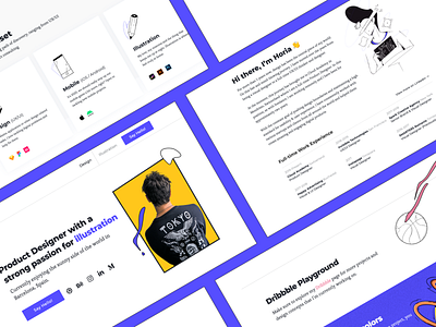 Portfolio - Design Page Screens brand branding design designer iconography illustration illustrator logo mobile portfolio portfolio design portrait product design self portrait typography ui ui design ux ux design website