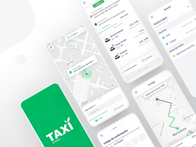 Taxi Ecològic 🍃 - App Redesign booking cab cab booking car design design system eco ecologic green mobile mobile app ride ride sharing ride sharing app taxi taxi app taxi booking taxi ui ui ux