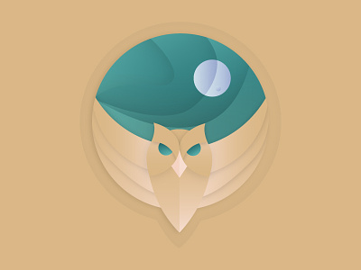 Owl Illustration animal bird depth design illustration illustrator moon owl shades sky symbol