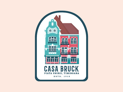 Casa Brück #1 badge blue building design house illustration illustrator red romania symbol timisoara