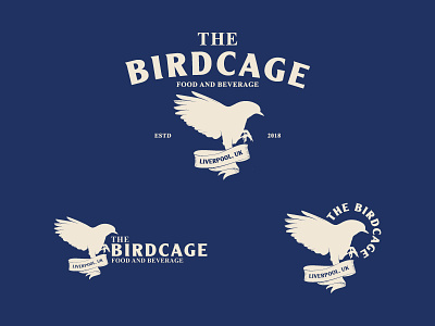 The Birdcage badge bar beverage bird birdcage branding food icon logo restaurant symbol