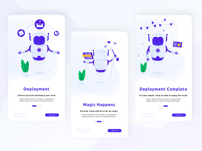 Ollie - The Invisible Bot animation app bot branding celebration complete design desk illustration illustrator magic mobile plant process robot symbol typography ui ux web