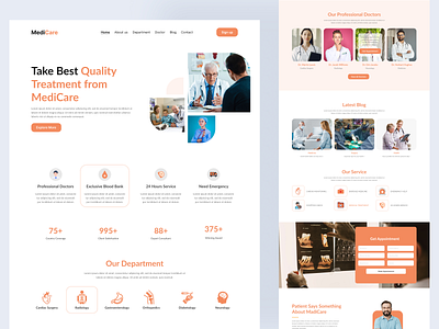 Medical Landing Page Design design doctor health health care landing page landing page design medical medical landing page medical landing page design minimal minimalistic ui ui design uxui website