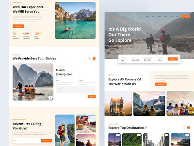 Travel Landing Page adventure agency booking app design destination home page landing landing page landingpagedesign travel travel agency travel booking travel dashboard travel landing page travelling trip uiux web design website website design