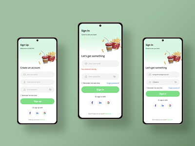 Mobile App Login/Signin and Signup Screen Design