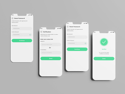 Reset Password & Verification Screen app ui change password digital product design enter opt forgot password screen mobile app mobile app design mobile ui onboarding opt password product design reset reset password reset password screen update password user experience user interface uxui verification screen